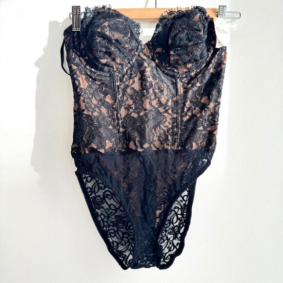 Vintage Berlei USA Black Lace Teddy Bodysuit 34/S